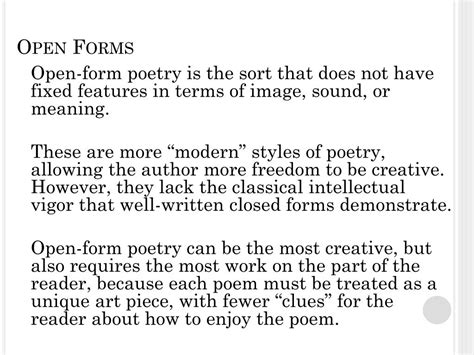 what is open form poetry and how does it reflect the fluidity of human emotion?